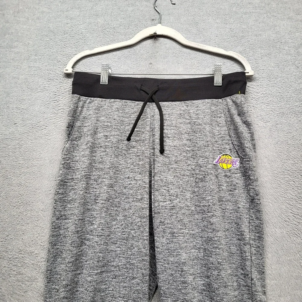 Los Angeles Lakers Women Activewear Pants L Gray Logo Embroidery‎ Antigua Jogger